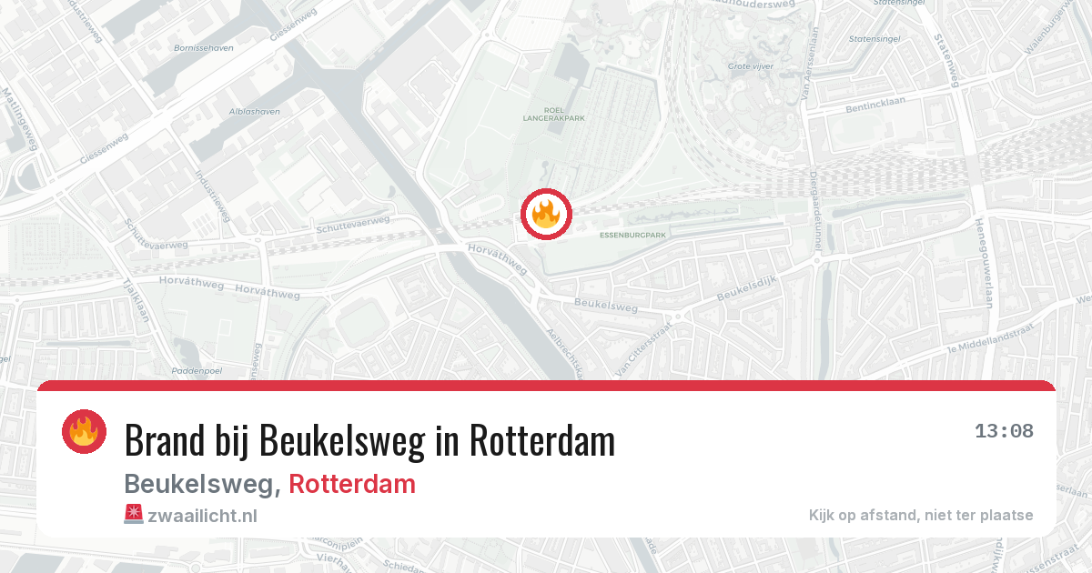 Brand bij Beukelsweg in Rotterdam — 11 aug 2026