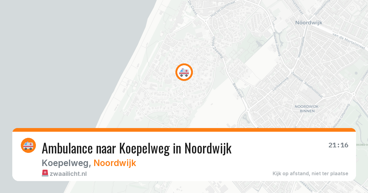 Ambulance naar Koepelweg in Noordwijk — 27 jul 2026
