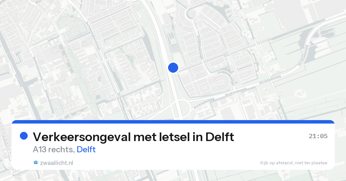 Verkeersongeval met letsel in Delft — 20 aug 2026