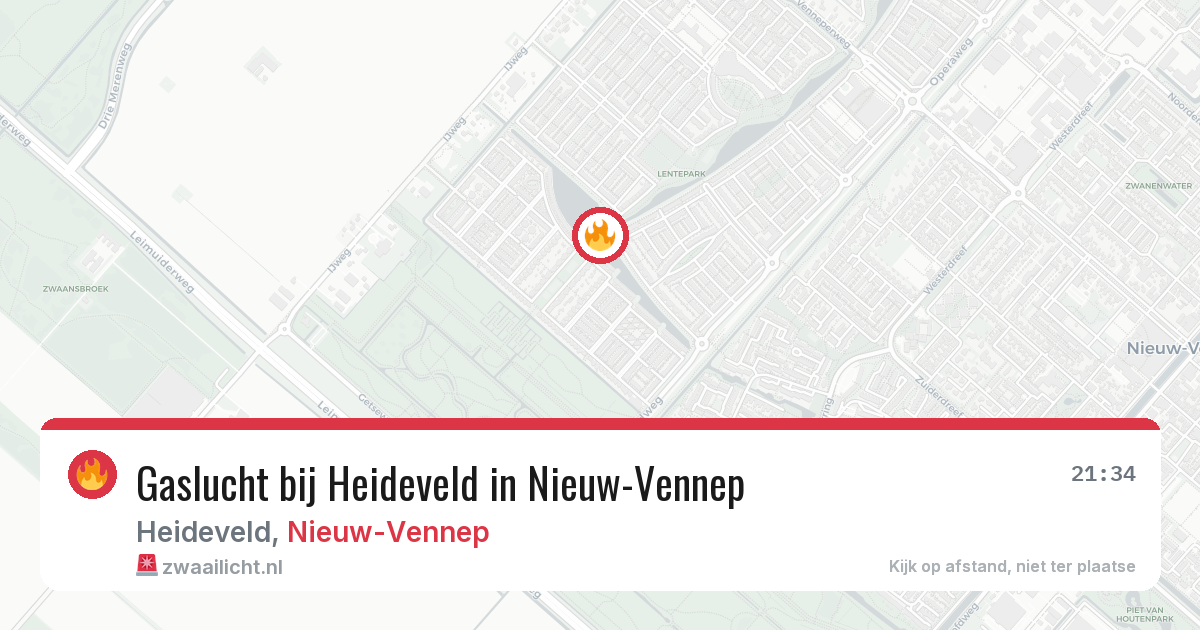 Gaslucht bij Heideveld in Nieuw-Vennep — 3 apr 2026