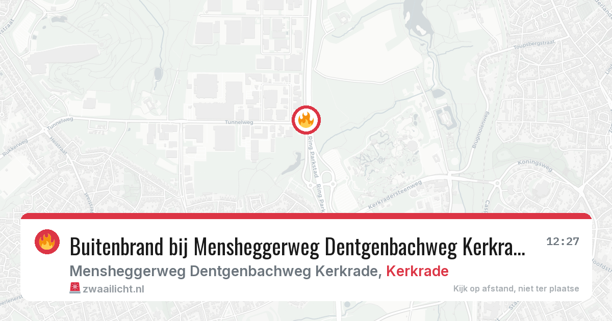 Buitenbrand bij Mensheggerweg Dentgenbachweg Kerkrade in Kerkrade — 30 jun 2026