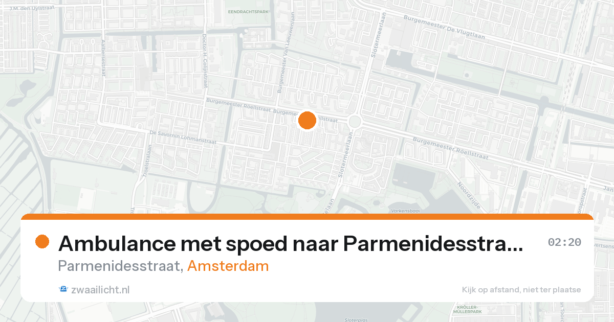 Ambulance met spoed naar Parmenidesstraat in Amsterdam — 23 aug 2026