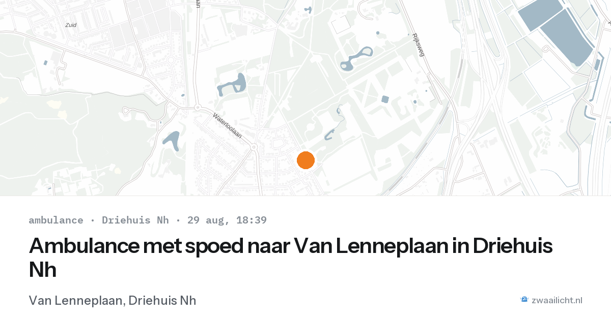 Ambulance met spoed naar Van Lenneplaan in Driehuis Nh — 29 aug 2026