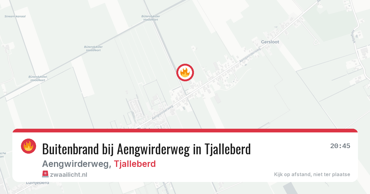 Buitenbrand bij Aengwirderweg in Tjalleberd — 9 mei 2026