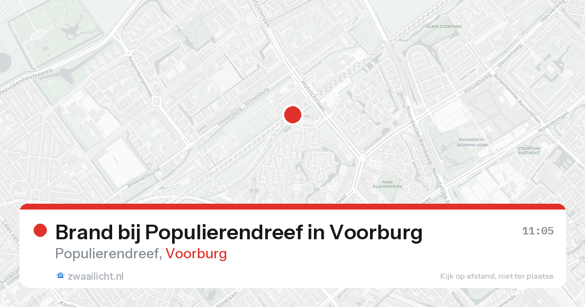Brand bij Populierendreef in Voorburg — 15 aug 2026