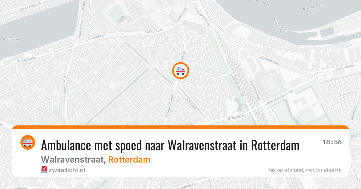 Ambulance met spoed naar Walravenstraat in Rotterdam — 16 mei 2026