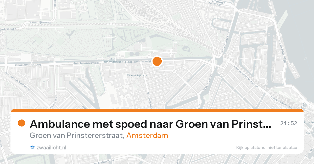 Ambulance met spoed naar Groen van Prinstererstraat in Amsterdam — 20 aug 2026