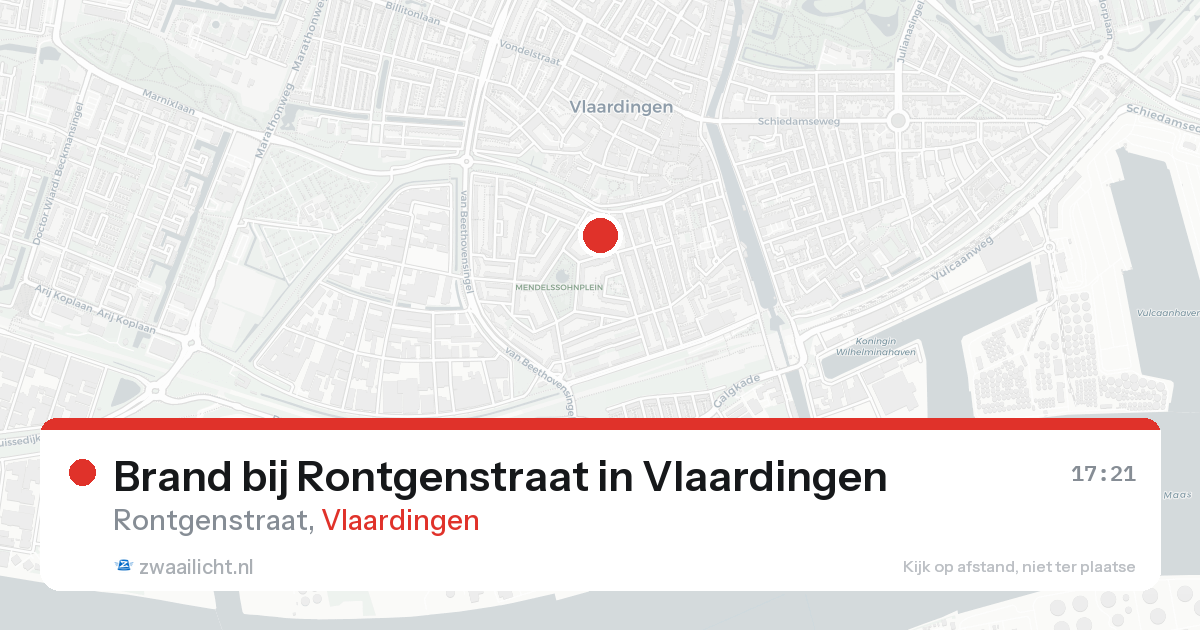 Brand bij Rontgenstraat in Vlaardingen — 20 aug 2026