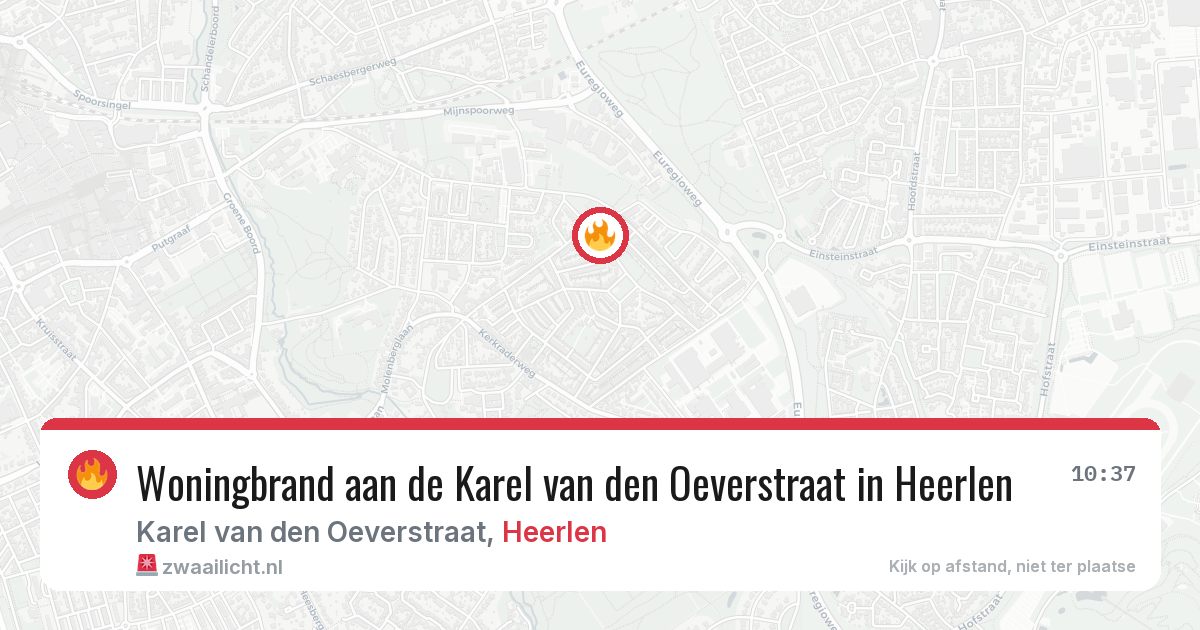 Woningbrand aan de Karel van den Oeverstraat in Heerlen — 19 jun 2026