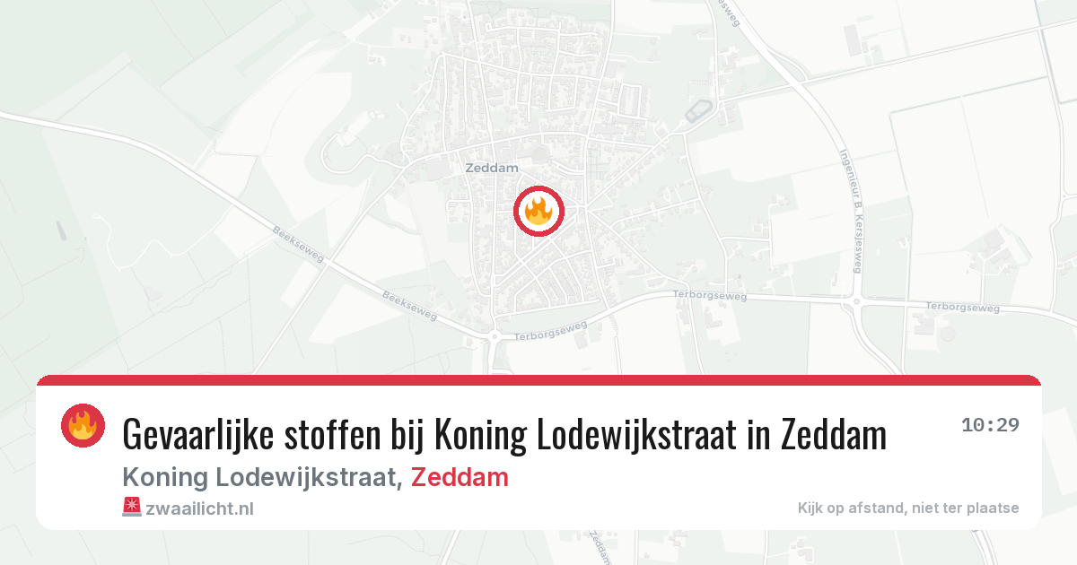Gevaarlijke stoffen bij Koning Lodewijkstraat in Zeddam — 9 mei 2026