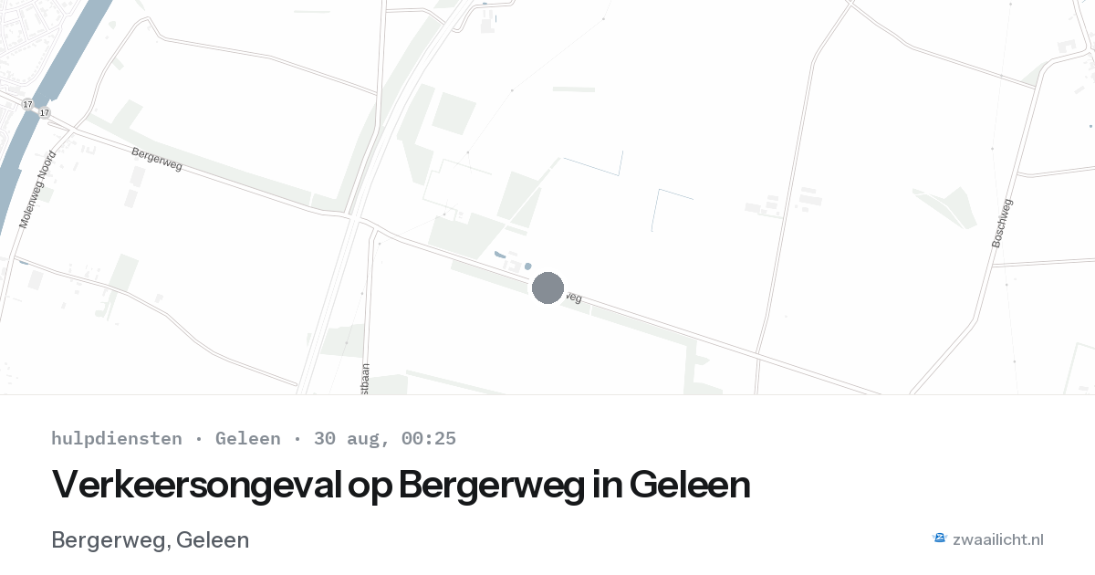 Verkeersongeval op Bergerweg in Geleen — 29 aug 2026