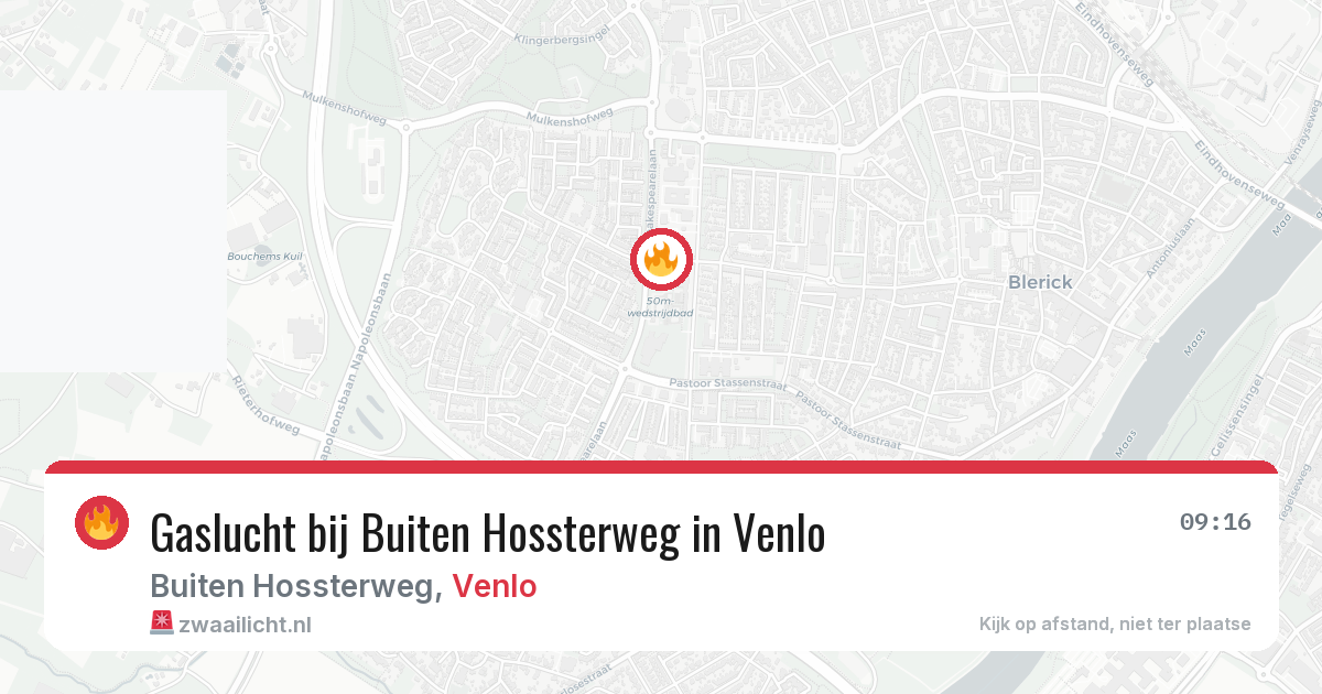 Gaslucht bij Buiten Hossterweg in Venlo — 5 jul 2026