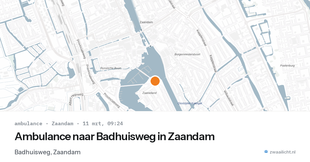 Ambulance naar Badhuisweg in Zaandam — 11 mrt 2026