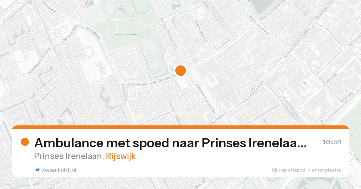 Ambulance met spoed naar Prinses Irenelaan in Rijswijk — 20 aug 2026