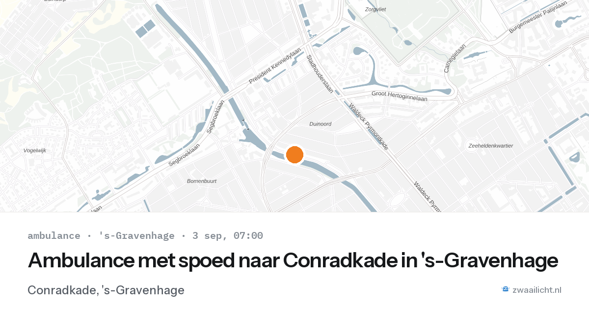 Ambulance met spoed naar Conradkade in 's-Gravenhage — 3 sep 2026