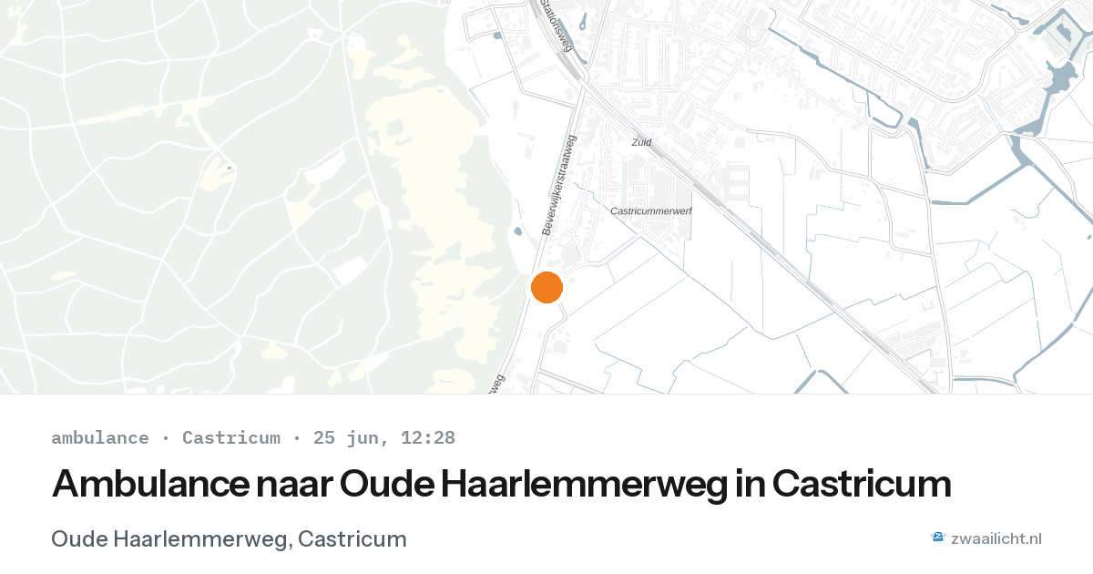 Ambulance naar Oude Haarlemmerweg in Castricum — 25 jun 2026