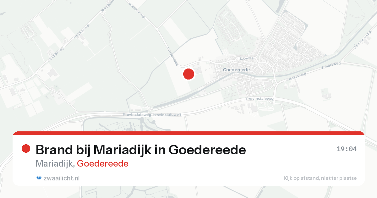 Brand bij Mariadijk in Goedereede — 17 aug 2026