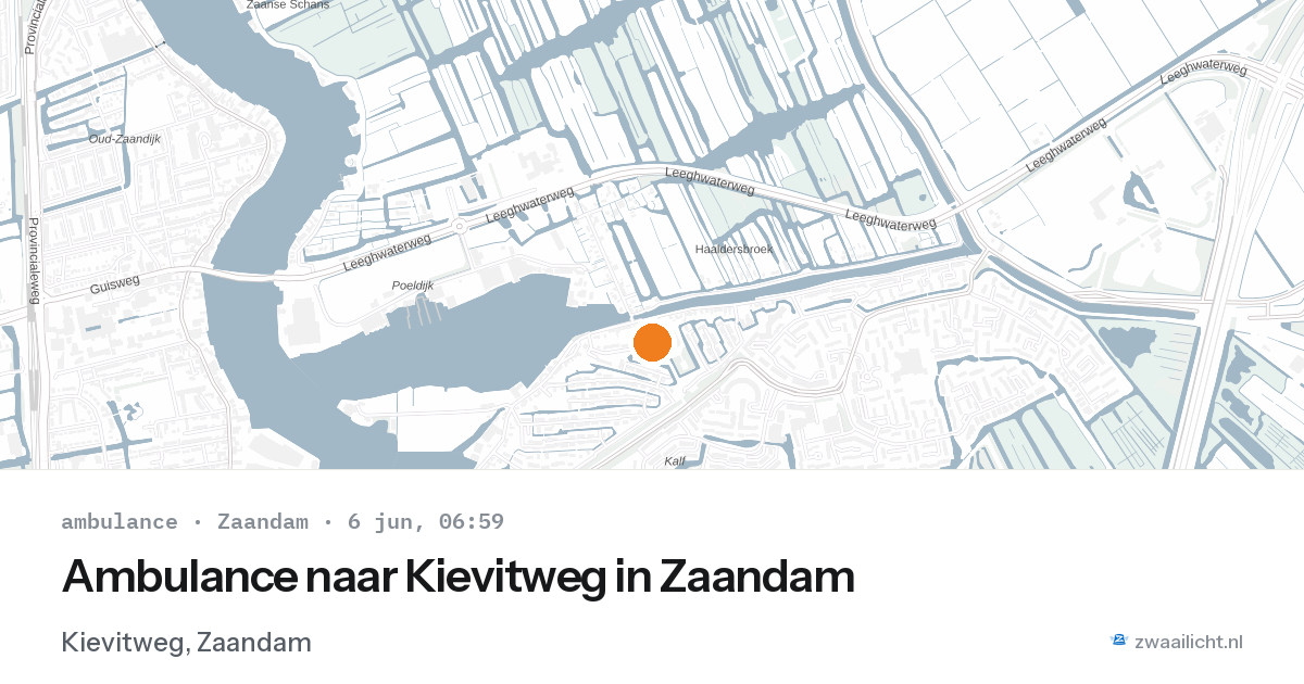 Ambulance naar Kievitweg in Zaandam — 6 jun 2026