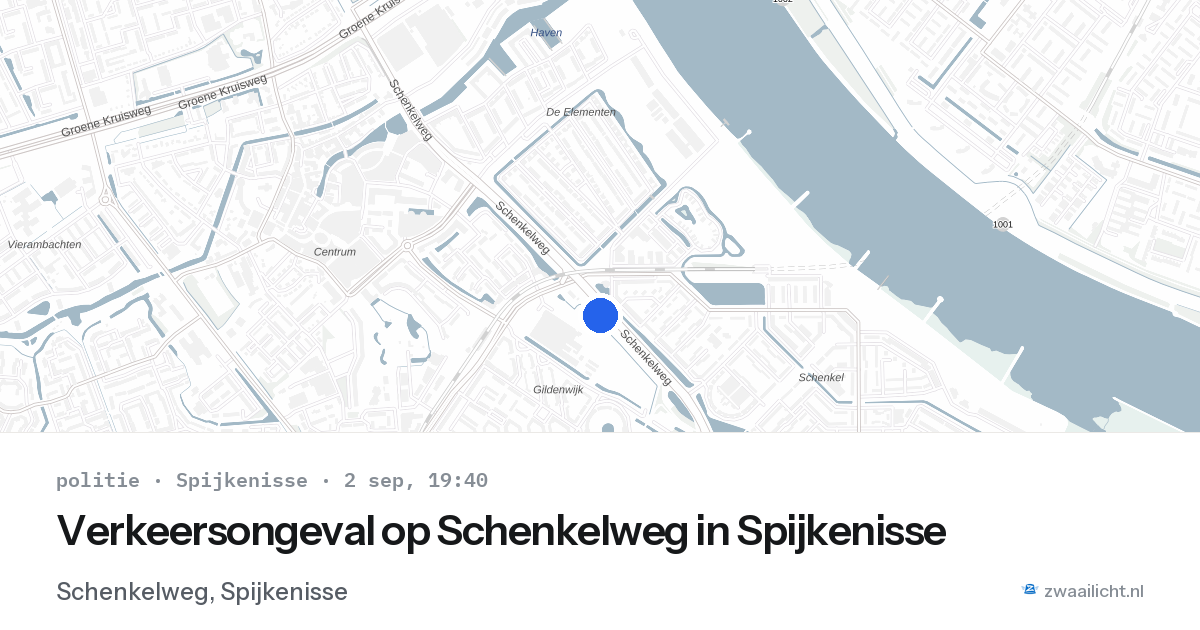 Verkeersongeval op Schenkelweg in Spijkenisse — 2 sep 2026
