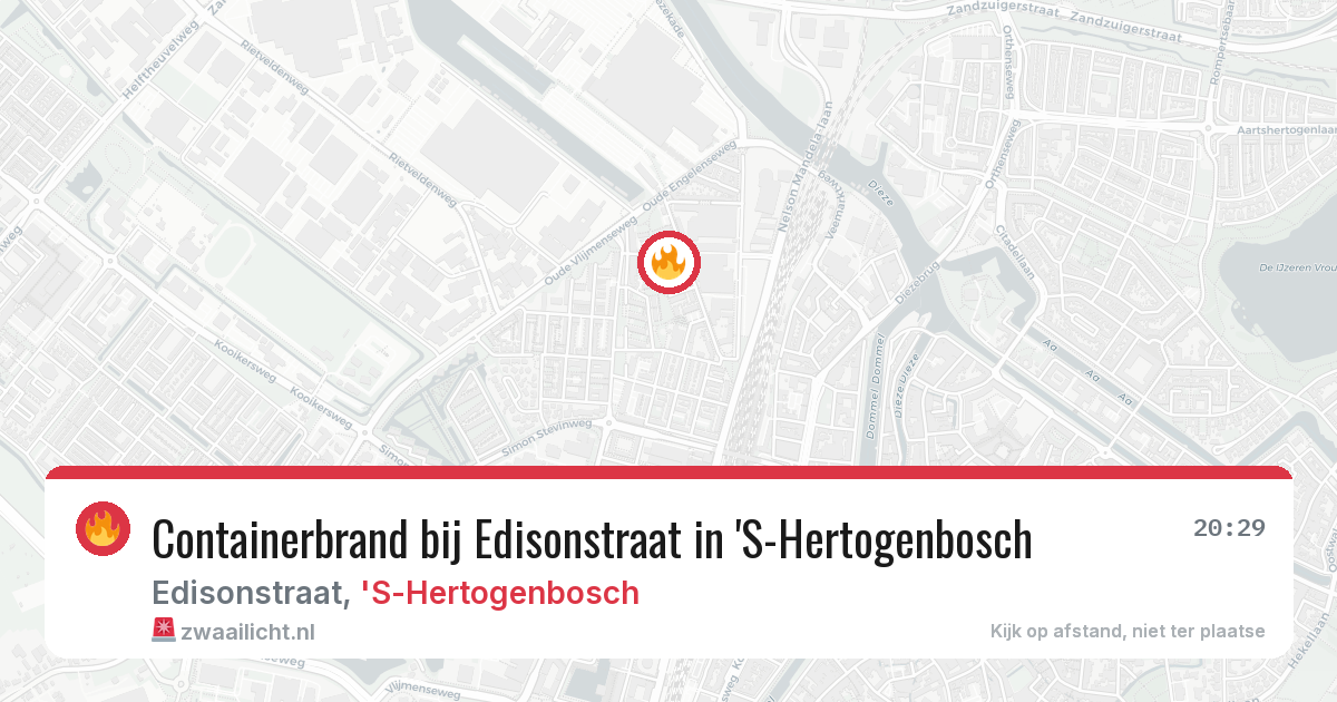 Containerbrand bij Edisonstraat in 'S-Hertogenbosch — 12 jun 2026