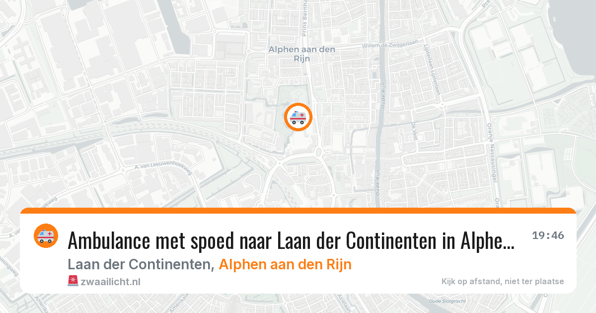 Ambulance met spoed naar Laan der Continenten in Alphen aan den Rijn — 28 jul 2026