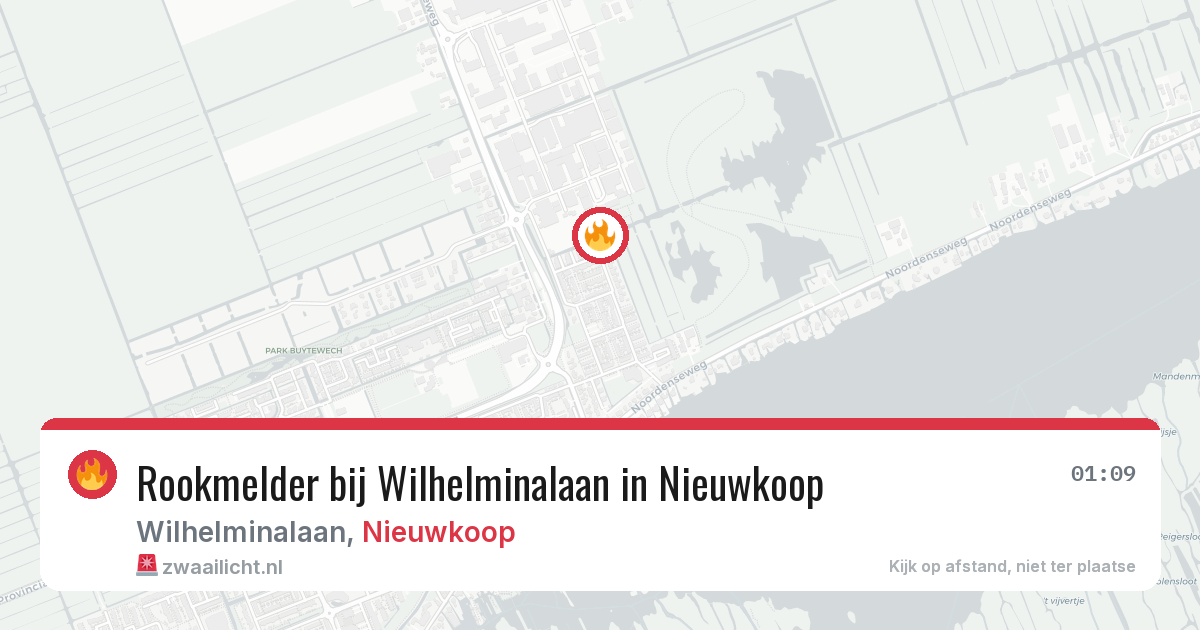Rookmelder bij Wilhelminalaan in Nieuwkoop — 26 jun 2026