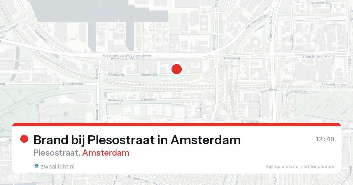 Brand bij Plesostraat in Amsterdam — 22 aug 2026