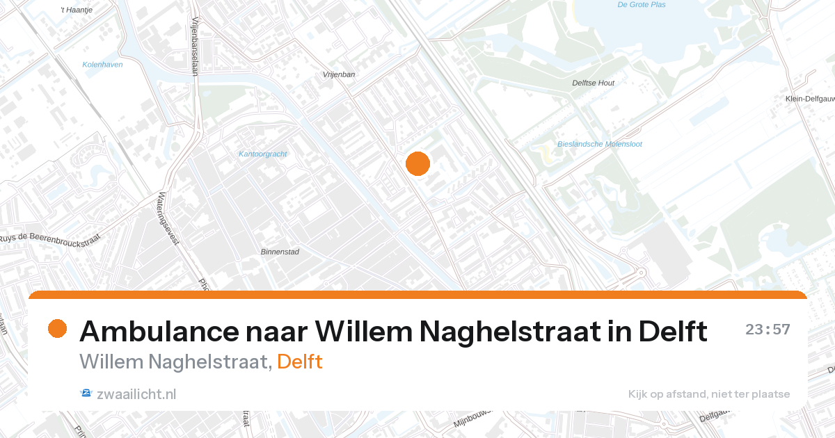 Ambulance naar Willem Naghelstraat in Delft — 27 aug 2026