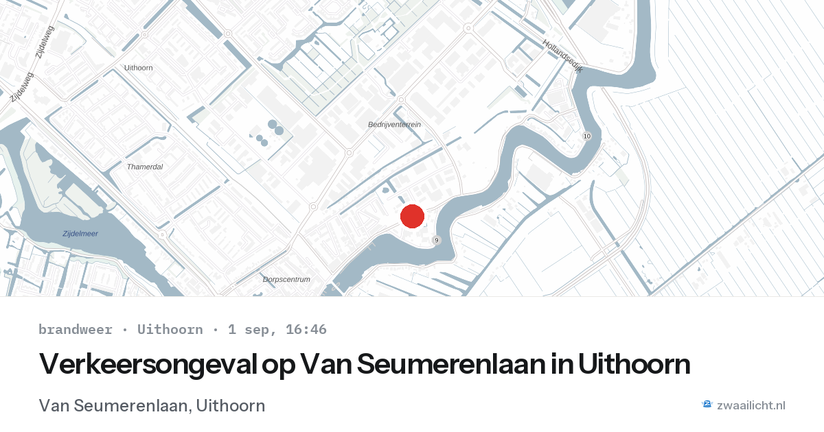Verkeersongeval op Van Seumerenlaan in Uithoorn — 1 sep 2026