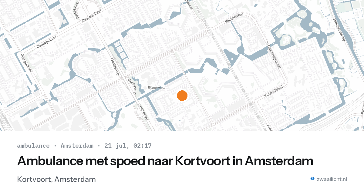 Ambulance met spoed naar Kortvoort in Amsterdam — 21 jul 2026