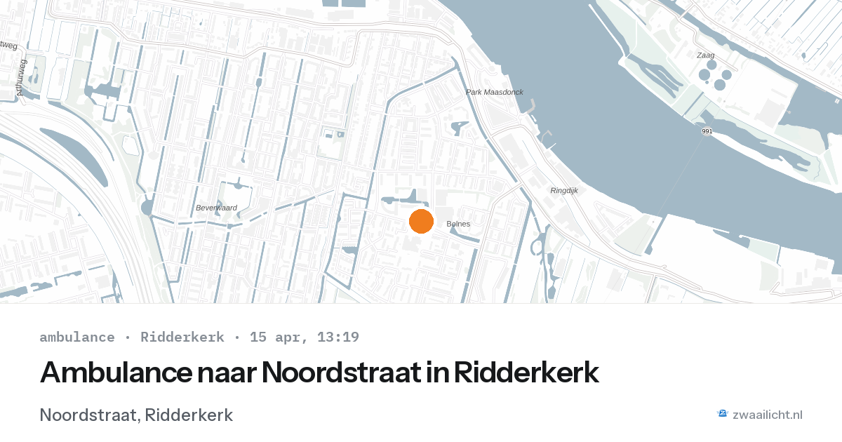 Ambulance naar Noordstraat in Ridderkerk — 15 apr 2026