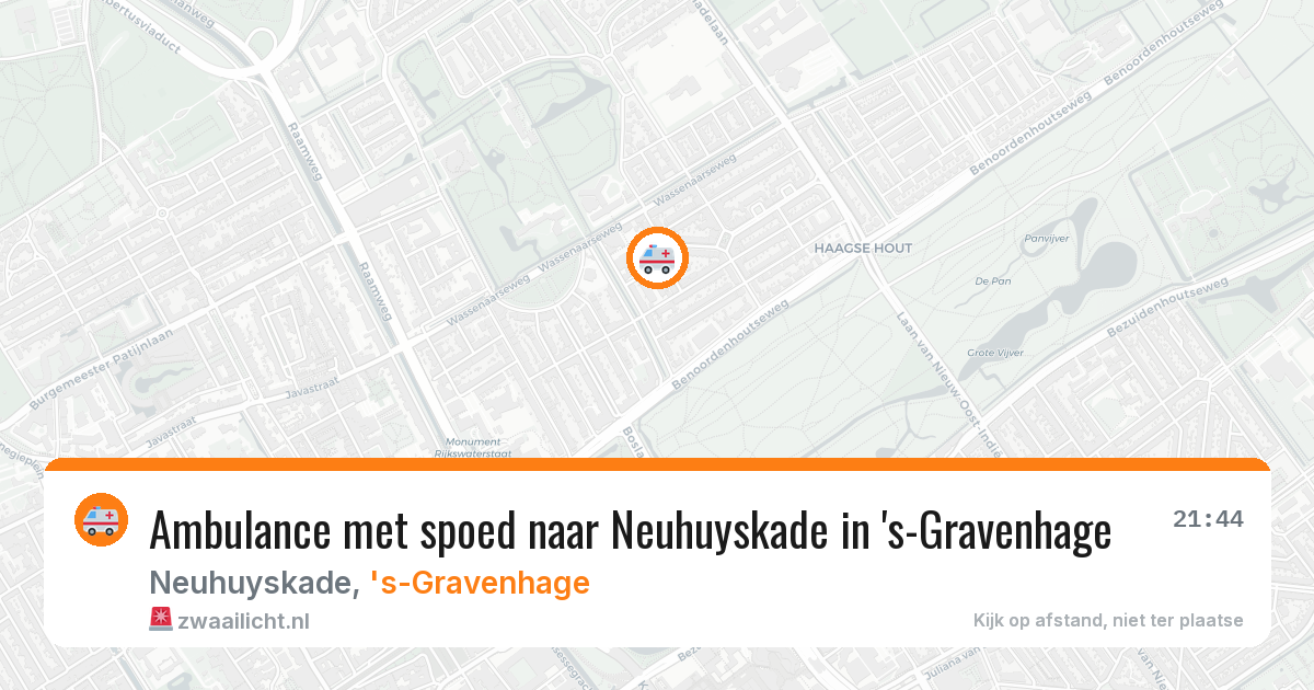 Ambulance met spoed naar Neuhuyskade in 's-Gravenhage — 7 aug 2026