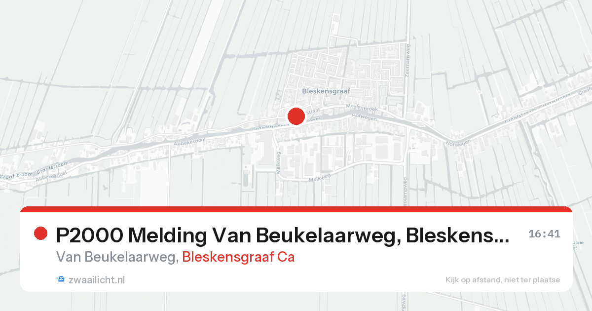 P2000 Melding Van Beukelaarweg, Bleskensgraaf Ca — 25 aug 2026