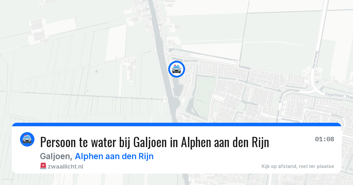Persoon te water bij Galjoen in Alphen aan den Rijn — 6 jul 2026