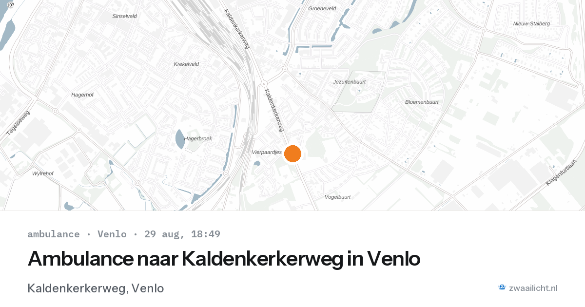 Ambulance naar Kaldenkerkerweg in Venlo — 29 aug 2026