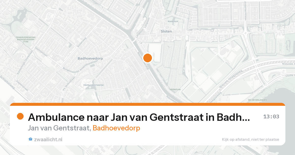 Ambulance naar Jan van Gentstraat in Badhoevedorp — 17 aug 2026