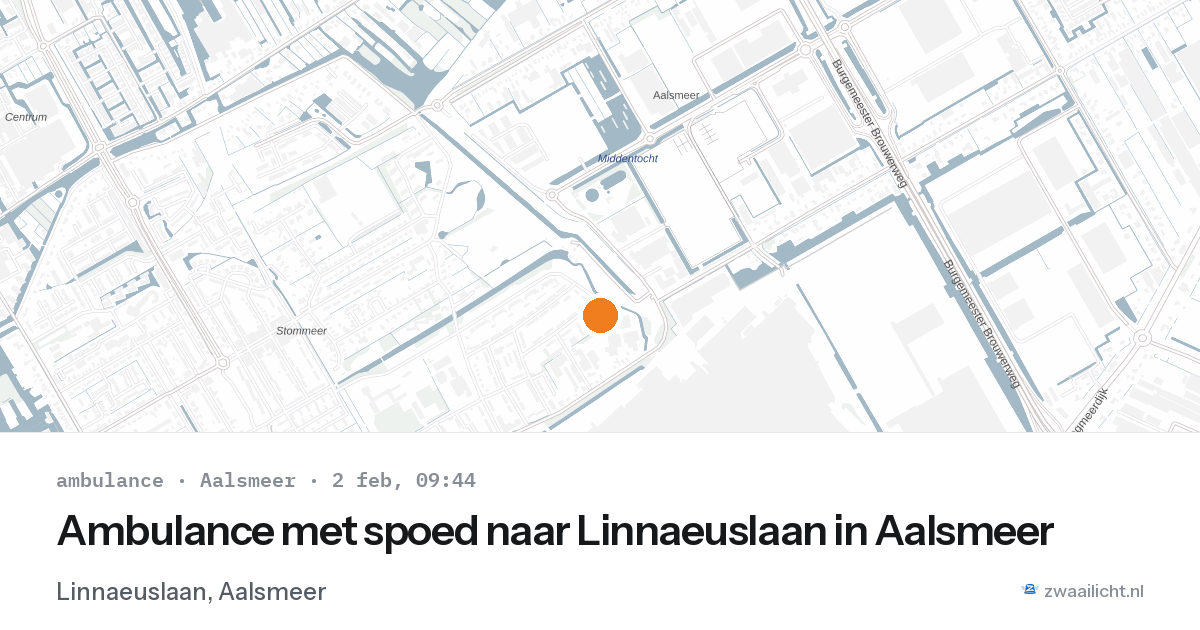 Ambulance met spoed naar Linnaeuslaan in Aalsmeer — 2 feb 2026