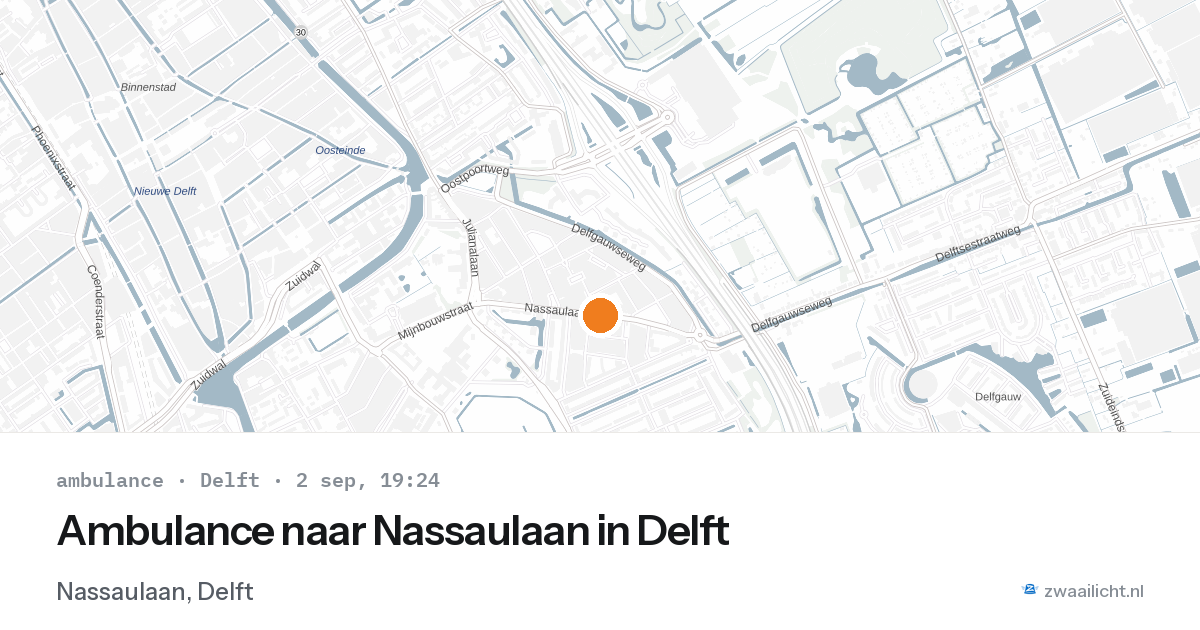 Ambulance naar Nassaulaan in Delft — 2 sep 2026