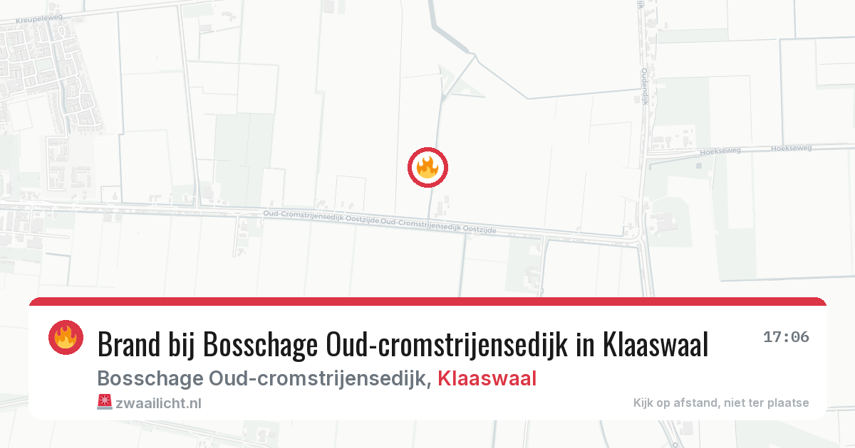 Brand bij Bosschage Oud-cromstrijensedijk in Klaaswaal — 21 jul 2026
