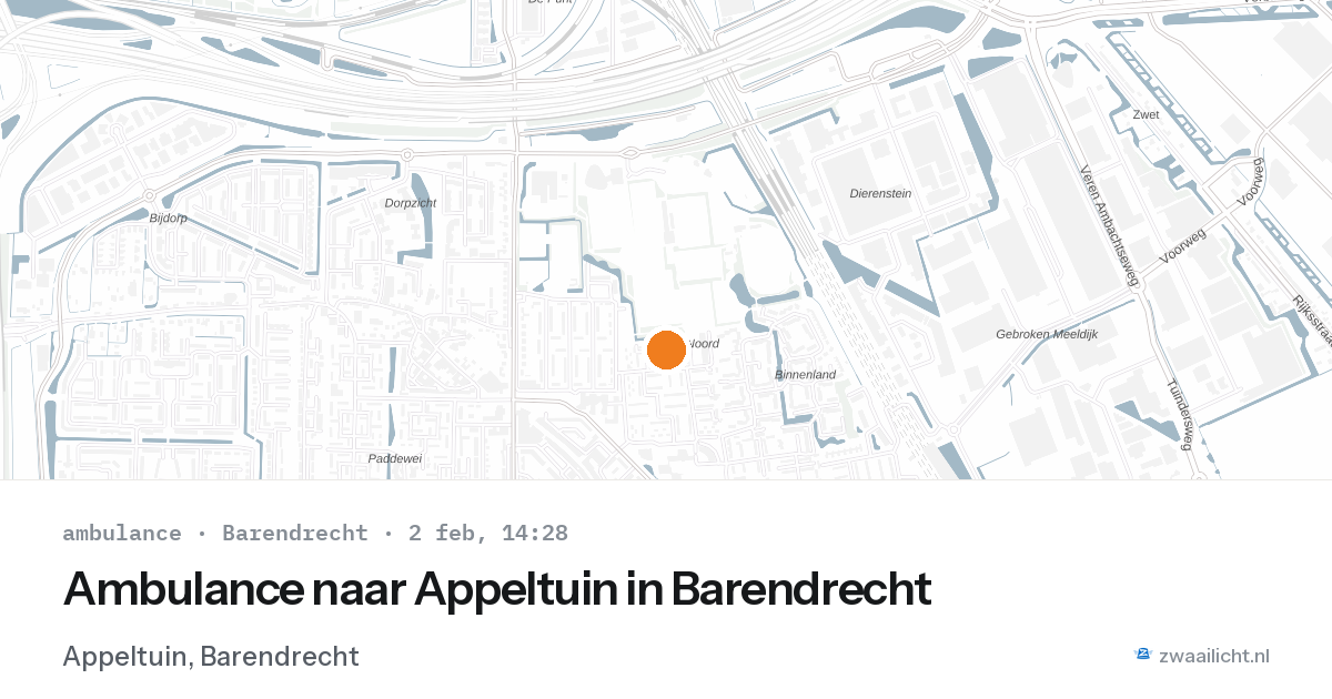 Ambulance naar Appeltuin in Barendrecht — 2 feb 2026