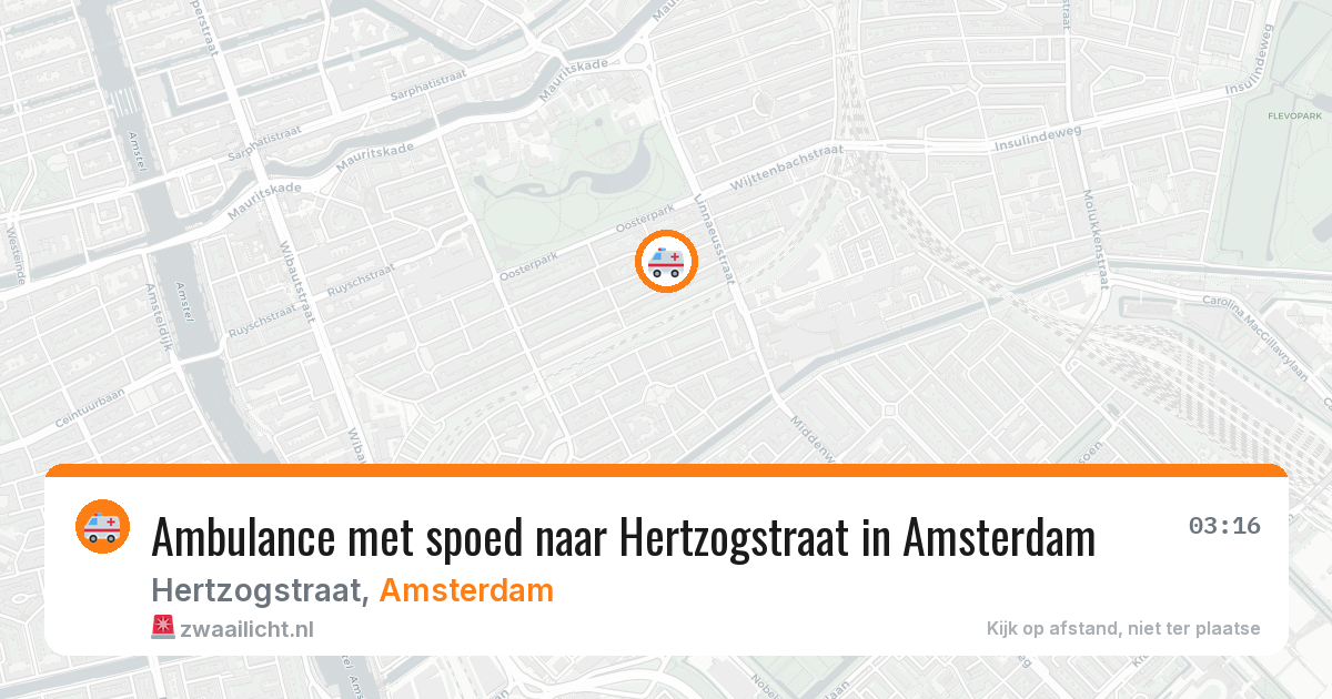 Ambulance met spoed naar Hertzogstraat in Amsterdam — 23 apr 2026