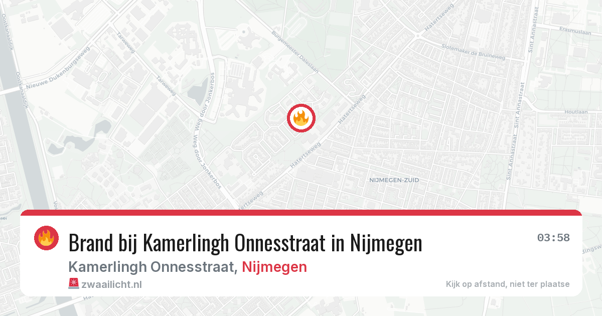 Brand bij Kamerlingh Onnesstraat in Nijmegen — 12 apr 2026