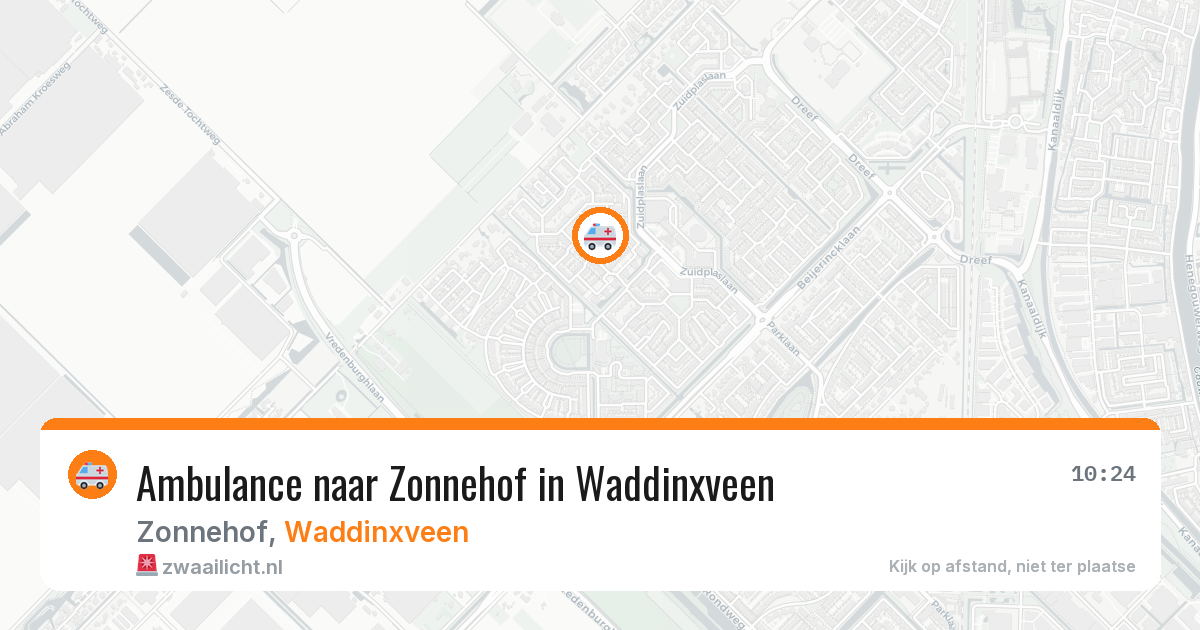 Ambulance naar Zonnehof in Waddinxveen — 6 aug 2026
