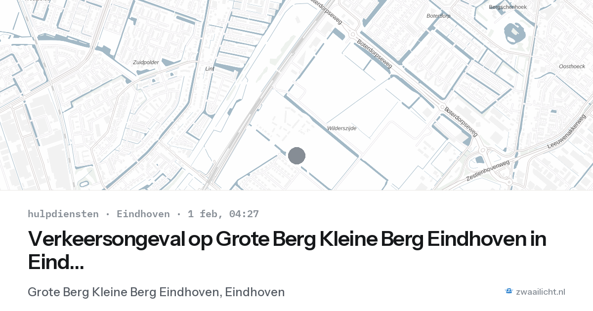 Verkeersongeval op Grote Berg Kleine Berg Eindhoven in Eindhoven — 1 feb 2026