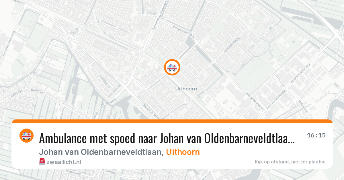 Ambulance met spoed naar Johan van Oldenbarneveldtlaan in Uithoorn — 11 aug 2026