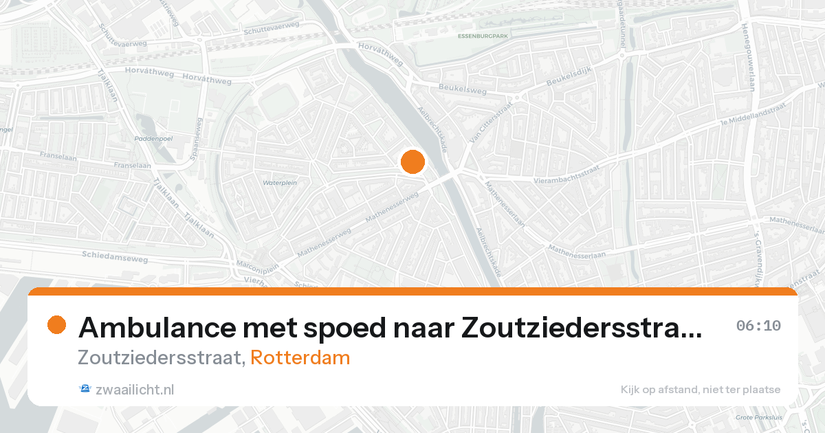 Ambulance met spoed naar Zoutziedersstraat in Rotterdam — 24 aug 2026