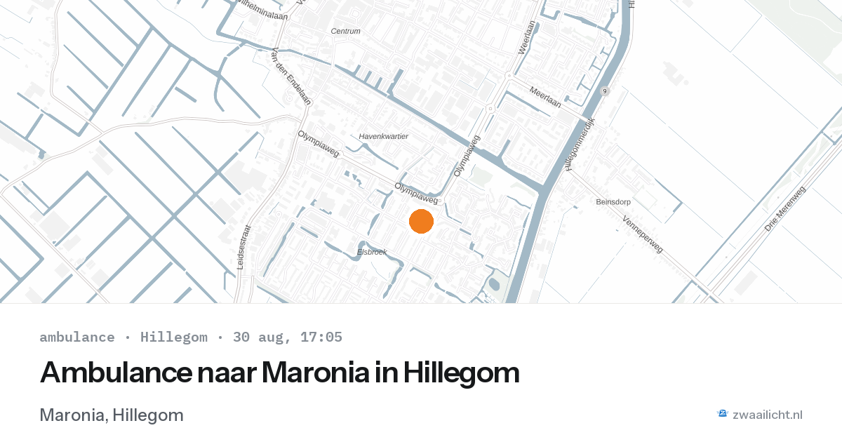 Ambulance naar Maronia in Hillegom — 30 aug 2026