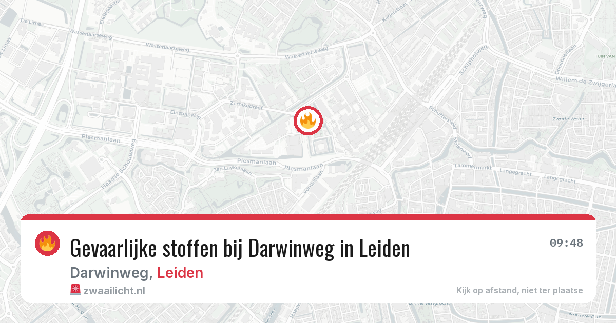 Gevaarlijke stoffen bij Darwinweg in Leiden — 5 mei 2026