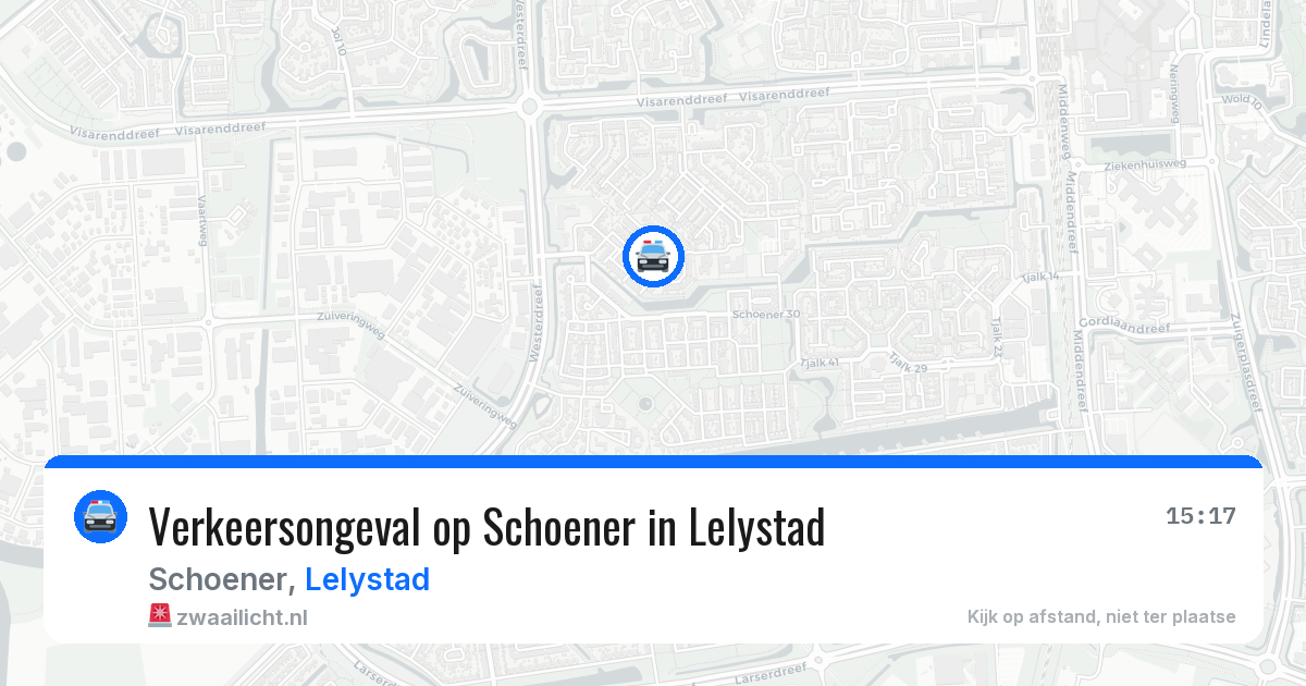 Verkeersongeval op Schoener in Lelystad — 1 mei 2026