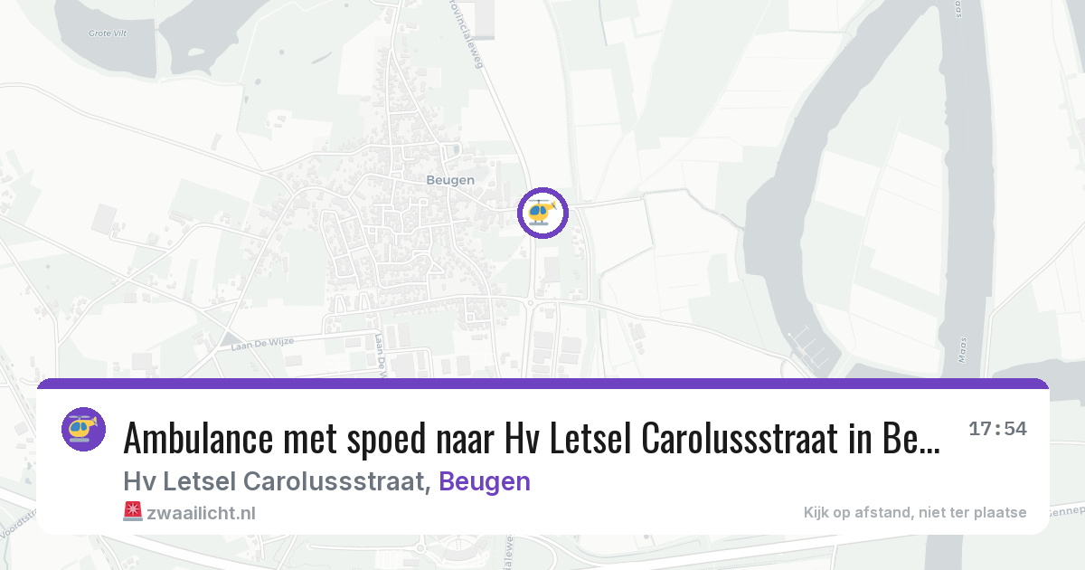 Ambulance met spoed naar Hv Letsel Carolussstraat in Beugen — 13 jun 2026